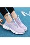 Women's Pink Mesh Sports Lace-Up Sneakers - 4