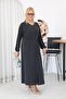 Plus Size Tencel Modal Fabric Dress with Tie-Up Detail - 2