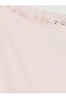 Ozmarka New Season Pink Boat Neck Lace Detailed Blouse - 6