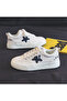 Women's White Star Lace-Up Sneakers - 8
