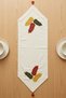 Autumn Leaf Punch Embroidered Runner 40X130 cm Cotton Panama Linen - 2
