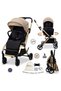 - Octa 360 Degree Reversible Travel Stroller - Beige/Black - 3