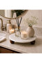 Natural Marble Presentation Stand with Wooden Legs, Round Presentation Tray, Kitchen and Vanity Table Decor, New Home Gift - 4