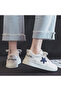 Women's White Star Lace-Up Sneakers - 2