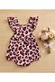 2614 Ruffled Bow Leopard Baby Romper Salopet - 2