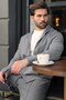 Smoked Double Zipper Hooded Men's Tracksuit Set E7371 - 7
