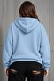 Bery Women's Large Size Oversized Basic Hooded Two-Thread Cotton Sweatshirt Relaxed Fit Unisex Sevgil - 2