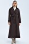 Double-Capped Long Women's Trench Coat