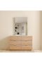 Float 6 Drawers Dresser With Glass Top And Mirror-Natural Oak - 2