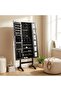 Kersten Wide Free- Standing Jewelry Cabinet With Mirror- Dark Walnut - 2