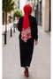 Twill Rose Scarf Combed Cotton Shawl - Red - 3