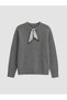 Anthracite Women's Knitwear Sweater with Scarf Collar - 5