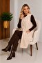 Women's Heart-Buttoned, Front-Pocket, Soft Textured Long Sweater Vest - 5
