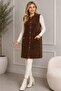 Women's Heart-Buttoned, Front-Pocket, Soft Textured Long Sweater Vest - 5
