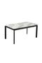 Flash 6 Seater Marble Top Dining Table- White Grey/Black - 2