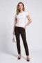 Women's Regular Cut Front Seam Detailed Straight Leg Fabric Trousers