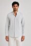Regular Slim 100% Cotton Linen Textured Shirt with Stylish Collar for Men