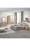 Raymond 180x200 Hydraulic King Bed+2Nightstands+Dresser/Mirror-Canada Oak