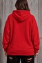 Bery Women's Large Size Oversized Basic Hooded Two-Thread Cotton Sweatshirt Relaxed Fit Unisex Sevgil - 2