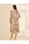 Women Beige Floral Printed Maxi Dress - 3