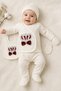 5-Piece Hospital Discharge Set Newborn Baby Bodysuit Set – Includes Hat, Gloves, Booties and Bib, Soft Textured Comfortable Baby Clothing Set