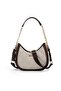 Beige - Brown Logo Women's Shoulder Bag Sp1168 - 4