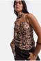 Women's Pink Printed Strappy Blouse with Floral Detail - 7