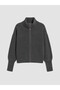 Ozmarka New Season Anthracite Stand Collar Women's Knitwear Cardigan - 5
