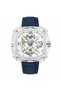 ساعة ZEYRA رجالية هيكلية تناظرية بتصميم مربع وسوار أزرق داكن -ZEYRA Men's Skeleton Analog Watch with Dark Blue Strap
