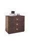 Jacksonville 3 Drawer Night Stand Brown/Gold, Interior Accent For Living Room And Seasonal Styling - 7