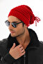 Unisex Knitwear Beanie with Drawstring at the Back, Winter Draped Slouchy Beanie - 3