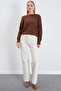 Crew Neck Knit Sweater with Bow Detail on the Back - 7