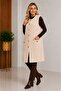 Women's Heart-Buttoned, Front-Pocket, Soft Textured Long Sweater Vest - 8