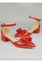 Women's Green Summer Bow Short Heeled Shoes - 5