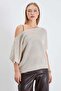 Openwork Boat Neck Casual Knitwear Blouse - 7