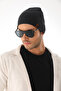 Unisex Label Detailed Cotton Combed Beanie Winter Seasonal Beanie - 4