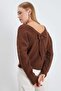 Crew Neck Knit Sweater with Bow Detail on the Back - 6