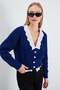 Collar and Hem Lace-Up Knitwear Cardigan - 6