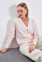 Buttoned V-Neck Openwork Knitwear Cardigan - 3