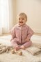 100% Organic Cotton Lace Detailed Baby Girl 3-Piece Set Powder - 2