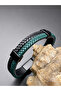 Men's Leather Bracelet Real Calfskin Double Color Weave Casual Design 21 cm Mentor Series