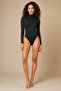 2-Pack Women's Long Sleeve Turtleneck Cotton Snap Fastener Bodysuit - 2