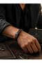 Men's Leather Bracelet Real Calfskin Double Color Weave Casual Design 21 cm Mentor Series - 3