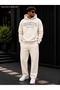 Men's Brooklyn New York Printed Black Oversize Hooded Tracksuit Set