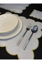 Set of 12 Gold Color 6 Single Wavy Cloud Model American Placemats/Serviettes & 6 Single Wavy Cloud Model Presentation Napkins - 4