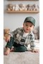 Lumberjack Shirt, Hiphop Pants, Printed Badge and Hat, 4-Piece Baby Boy Set - 6