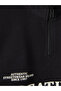 Black Mock Neck Printed Boys' Thick Sweatshirt - 5