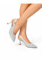 Women's Stone Embellished Evening Dress Shoes Silver - 3