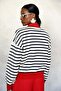 Red Striped Sweater with Front Zipper 2757 - 6