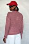 Red Crew Neck Striped Knitwear 19013 - 6